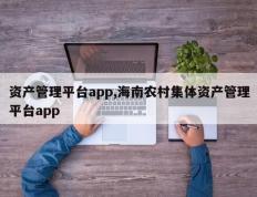 资产管理平台app,海南农村集体资产管理平台app